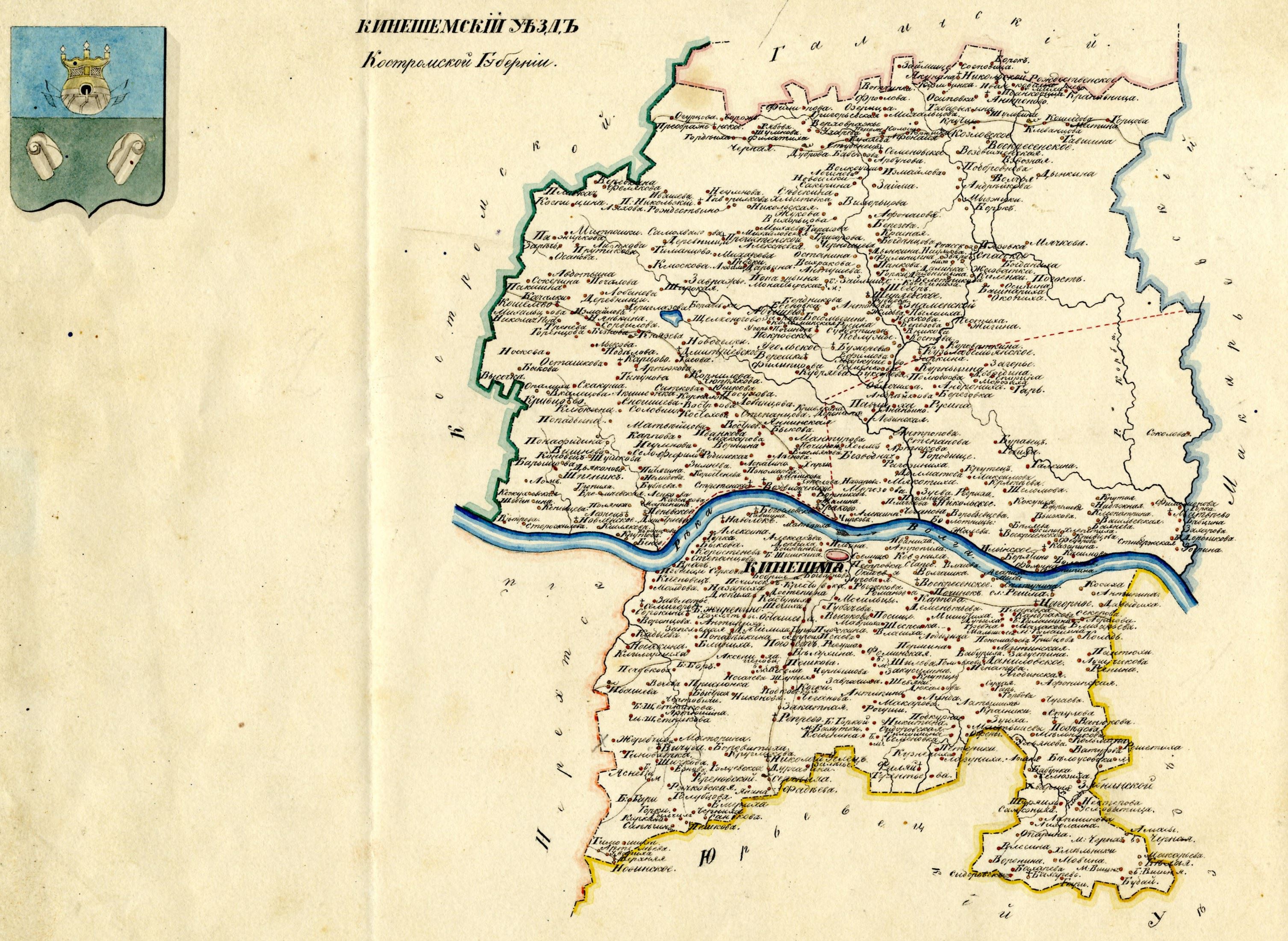 Карта костромской губернии кинешемский уезд