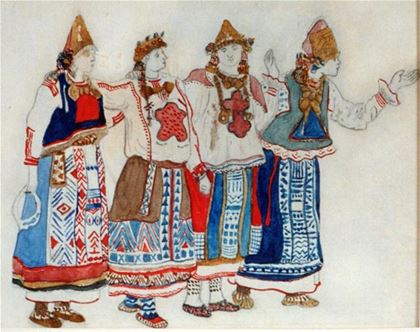 Васнецов В.М. Эскиз костюмов к опере "Снегурочка", 1881 г.